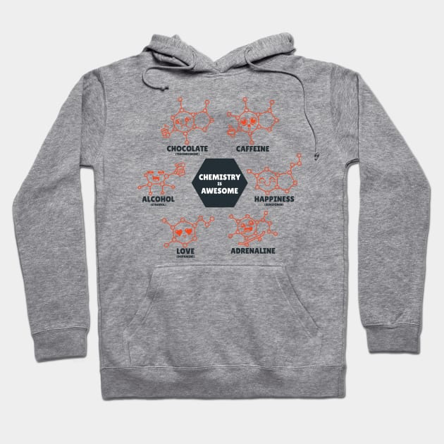 "Chemistry is Awesome" Cute Molecules Hoodie by HiFi Tees